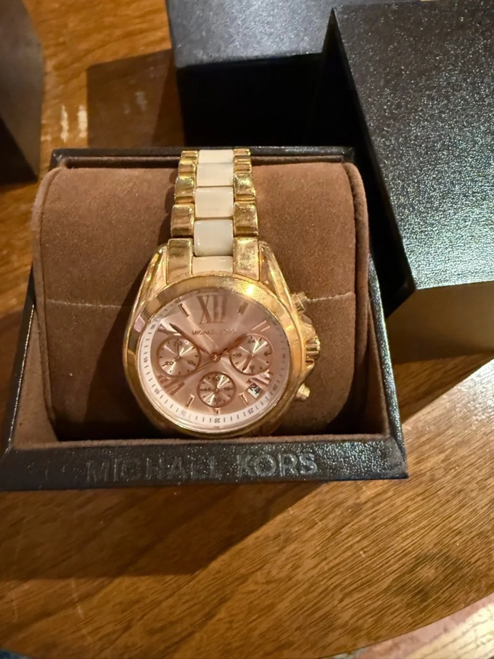 Michael Kors Rose Gold and Gold-Tone Women's Chronograph Watch - Picture 5 of 6